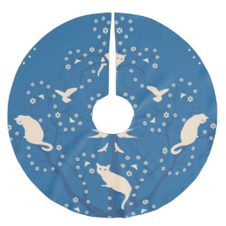 Falda Para El Árbol De Navidad De Poliéster Falda crepuscular del árbol de los Tomcats