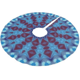 Falda Para El Árbol De Navidad De Poliéster falda de árbol 001 de color borgoña y azul