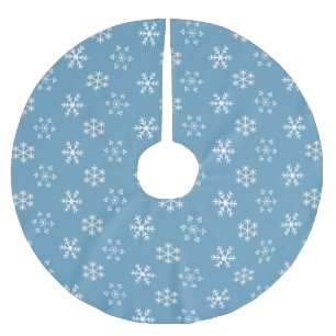 Falda Para El Árbol De Navidad De Poliéster Falda de árbol azul con copo de nieve