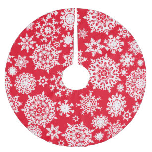Falda Para El Árbol De Navidad De Poliéster Falda de árbol con patrón de copo de nieve de Navi