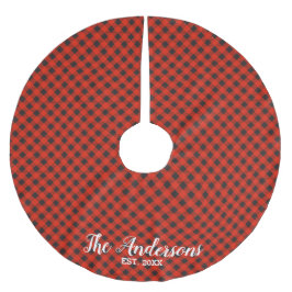 Falda Para El Árbol De Navidad De Poliéster Falda de árbol de búfalo apilado personalizada