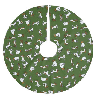 Falda Para El Árbol De Navidad De Poliéster Falda de árbol de dibujos animados de Jack Russell