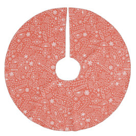 Falda Para El Árbol De Navidad De Poliéster Falda de árbol de dulces de Navidad - Rojo