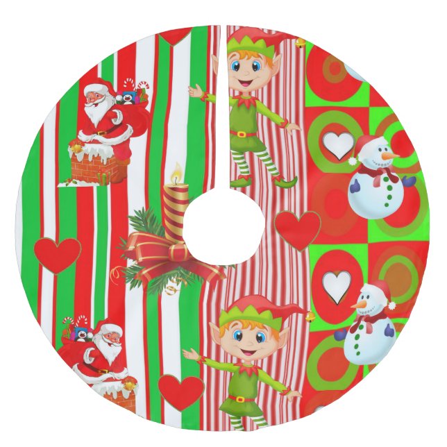 Falda Para El Árbol De Navidad De Poliéster Falda de árbol de Navidad (Anverso)