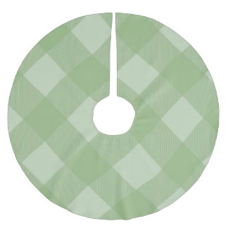Falda Para El Árbol De Navidad De Poliéster Falda de árbol de Navidad a cuadros gingham verde