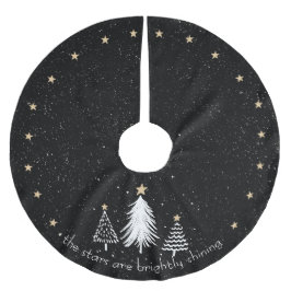 Falda Para El Árbol De Navidad De Poliéster Falda de árbol de Navidad con estrellas de oro