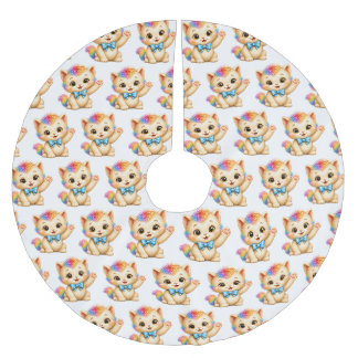 Falda Para El Árbol De Navidad De Poliéster Falda de árbol de Navidad de Tumble the Kitten