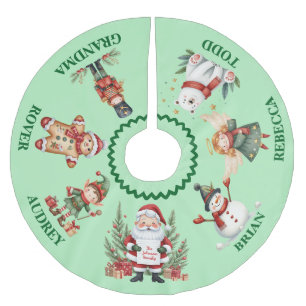 Falda Para El Árbol De Navidad De Poliéster Falda de árbol de Navidad linda con nombres