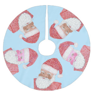 Falda Para El Árbol De Navidad De Poliéster Falda de árbol de navidad para amigos negros y bl
