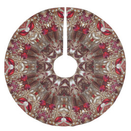 Falda Para El Árbol De Navidad De Poliéster Falda de árbol de Navidad rojo decorativo