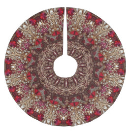 Falda Para El Árbol De Navidad De Poliéster Falda de árbol de Navidad rojo decorativo