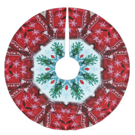 Falda Para El Árbol De Navidad De Poliéster Falda de árbol de vacaciones de Navidades rojos