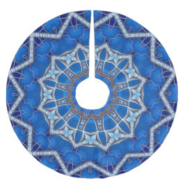 Falda Para El Árbol De Navidad De Poliéster Falda de árbol decorativa azul