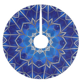 Falda Para El Árbol De Navidad De Poliéster Falda de árbol decorativa azul