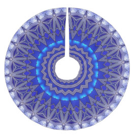 Falda Para El Árbol De Navidad De Poliéster Falda de árbol decorativa azul