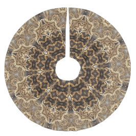 Falda Para El Árbol De Navidad De Poliéster Falda de árbol decorativa única dorada