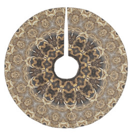 Falda Para El Árbol De Navidad De Poliéster Falda de árbol decorativa única dorada