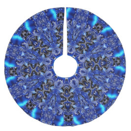 Falda Para El Árbol De Navidad De Poliéster Falda de árbol decorativo azul