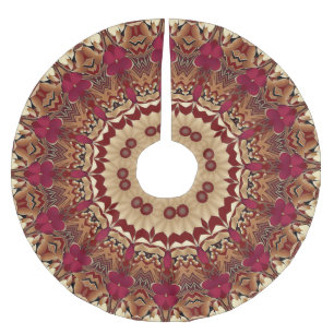 Falda Para El Árbol De Navidad De Poliéster Falda de árbol decorativo de oro rojo