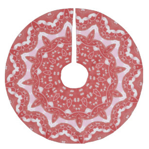 Falda Para El Árbol De Navidad De Poliéster Falda de árbol decorativo rosa