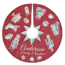 Falda Para El Árbol De Navidad De Poliéster Falda de árbol linda con diseños navideños