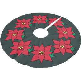 Falda Para El Árbol De Navidad De Poliéster Falda de árbol navideño de Poinsettia