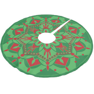 Falda Para El Árbol De Navidad De Poliéster Falda de árbol verde y roja