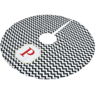 Falda Para El Árbol De Navidad De Poliéster Falda del árbol de Chevron - negro