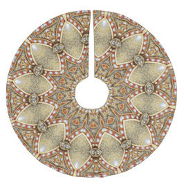 Falda Para El Árbol De Navidad De Poliéster Falda dorada de árbol decorativo