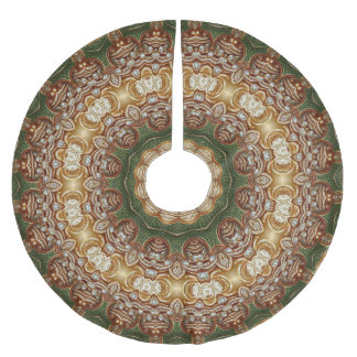 Falda Para El Árbol De Navidad De Poliéster Falda dorada de árbol decorativo