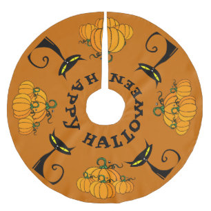 Falda Para El Árbol De Navidad De Poliéster Falda feliz de árbol de Halloween