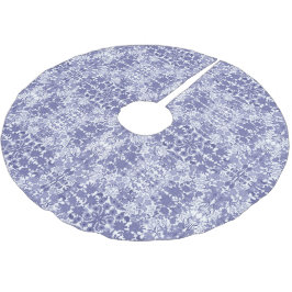 Falda Para El Árbol De Navidad De Poliéster Falda floral holandesa blanca azul del árbol de