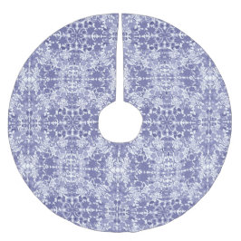 Falda Para El Árbol De Navidad De Poliéster Falda floral holandesa blanca azul del árbol de