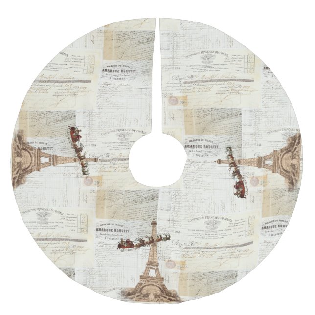 Falda Para El Árbol De Navidad De Poliéster Falda francesa del árbol de navidad de Santa París (Anverso)