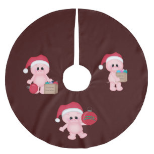Falda Para El Árbol De Navidad De Poliéster Falda guarra del árbol de navidad de los ayudante