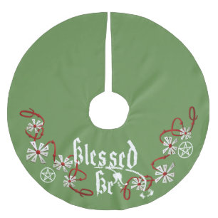 Falda Para El Árbol De Navidad De Poliéster Falda pagana del árbol de Yule, falda del árbol