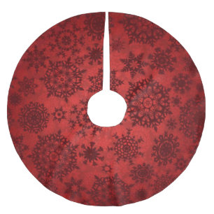 FALDA PARA EL ÁRBOL DE NAVIDAD DE POLIÉSTER FALDA ROJA DEL ÁRBOL DE NAVIDAD DEL VINTAGE DE LOS