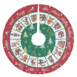 Falda Para El Árbol De Navidad De Poliéster Familia navidad