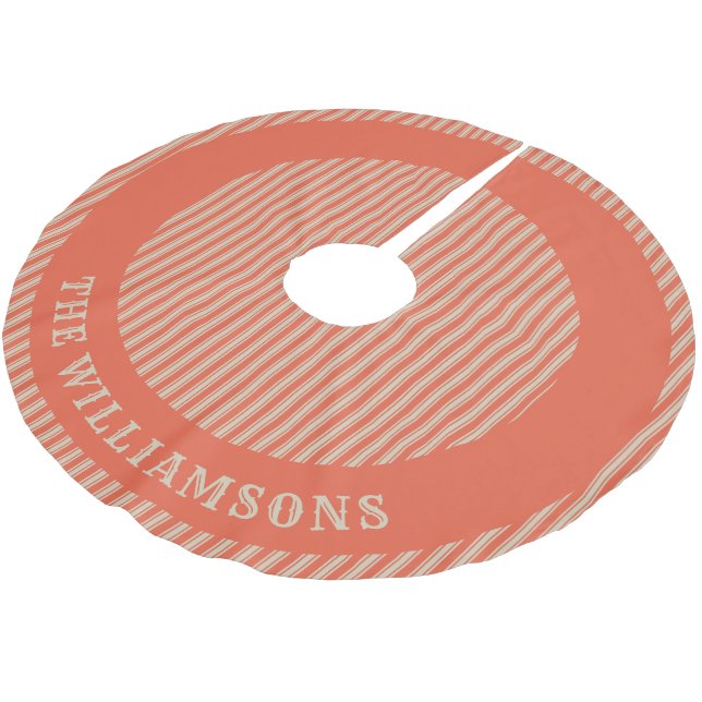 Falda Para El Árbol De Navidad De Poliéster familia personalizada nombre navidad falda árbol (Angular)