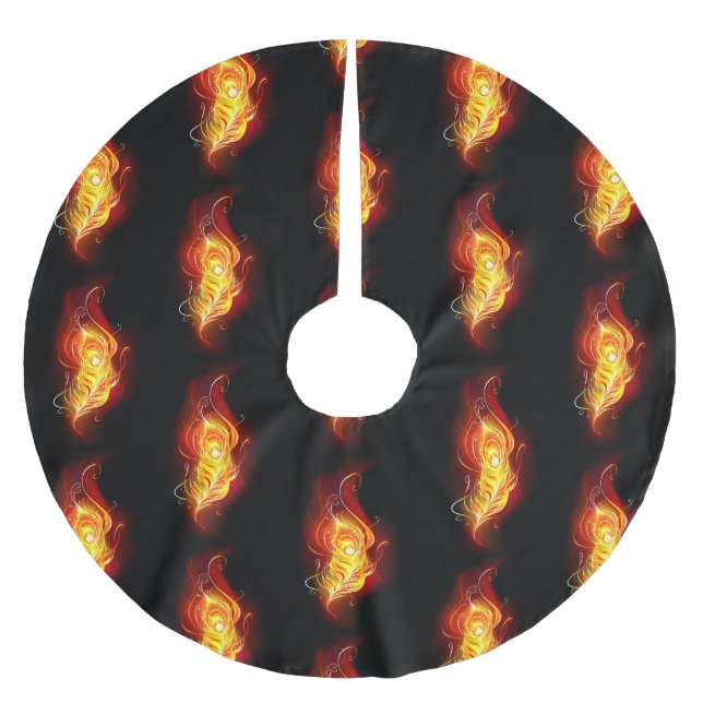 Falda Para El Árbol De Navidad De Poliéster Feather Peacock (Anverso)