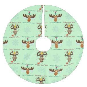 Falda Para El Árbol De Navidad De Poliéster Feliz cumpleaños, Navidad