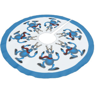 Falda Para El Árbol De Navidad De Poliéster Feliz Día Internacional de los Renos