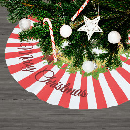 Falda Para El Árbol De Navidad De Poliéster Feliz guerra de Navidad con rayas