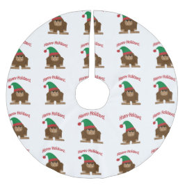 Falda Para El Árbol De Navidad De Poliéster ¡Feliz Hokidays! Navidades Bigfoot