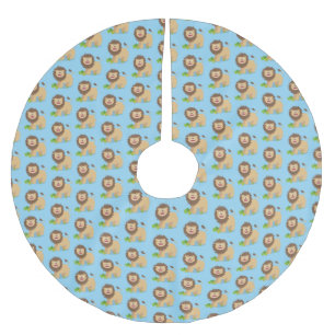 Falda Para El Árbol De Navidad De Poliéster Feliz ilustracion personalizado ruidoso