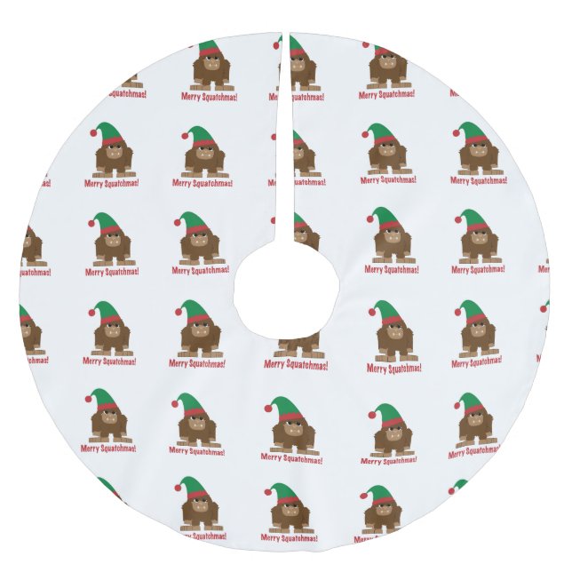 Falda Para El Árbol De Navidad De Poliéster ¡Feliz Navidad! (Anverso)