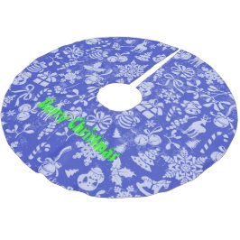 Falda Para El Árbol De Navidad De Poliéster Feliz Navidad