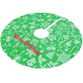 Falda Para El Árbol De Navidad De Poliéster Feliz Navidad