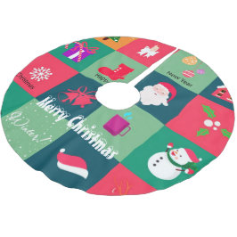 Falda Para El Árbol De Navidad De Poliéster Feliz Navidad