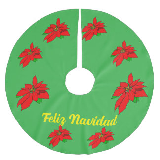 Falda Para El Árbol De Navidad De Poliéster Feliz Navidad
